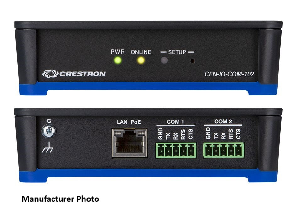 Crestron, Crestron CEN-IO-COM-102, COM Ports, Wired Ethernet Module, PoE Switch, with PoE, POE, We Sell Professional Audio Equipment. Audio Systems, Amplifiers, Consoles, Mixers, Electronics, Entertainment, Live Sound