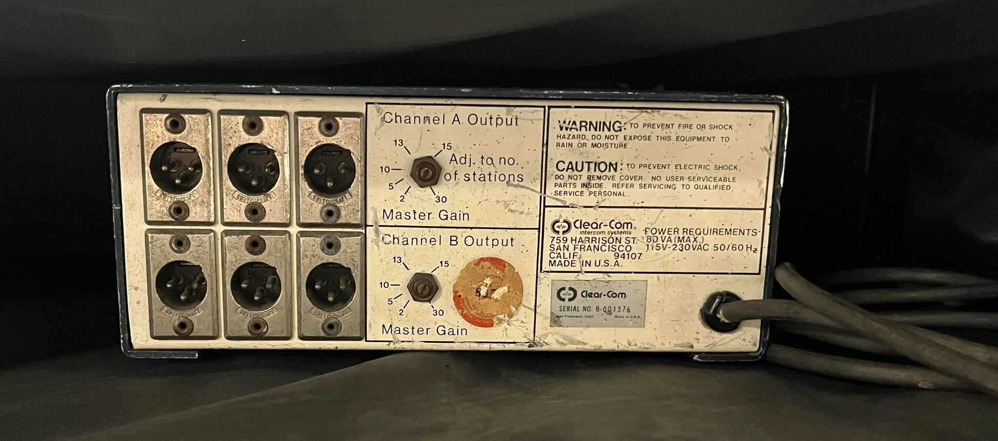 Clear-Com CS-200, Clear-Com 2-Channel Intercom Station, 2-Channel Com Clear Com, Clear-Com Rack Mount 4 Channel Station, We Sell Professional Audio Equipment. Audio Systems, Amplifiers, Consoles, Mixers, Electronics, Entertainment, Live Sound