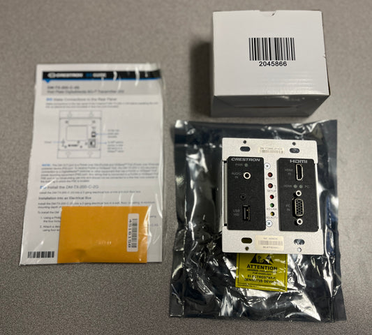Crestron DM-TX-200-C-2G-B-T, Crestron 8G+ Transmitter, Crestron Wall Plate, Cretron DM-TX-200-C-2G-B-T Wall Plate, We Sell Professional Audio Equipment. Audio Systems, Amplifiers, Consoles, Mixers, Electronics, Entertainment, Live Sound