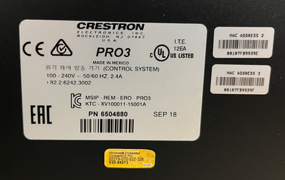 Crestron PRO3, Crestron 6504880 PRO3 Control Processor System, Crestron PRO3 Advanced 6504880, We Sell Professional Audio Equipment. Audio Systems, Amplifiers, Consoles, Mixers, Electronics, Entertainment, Live Sound
