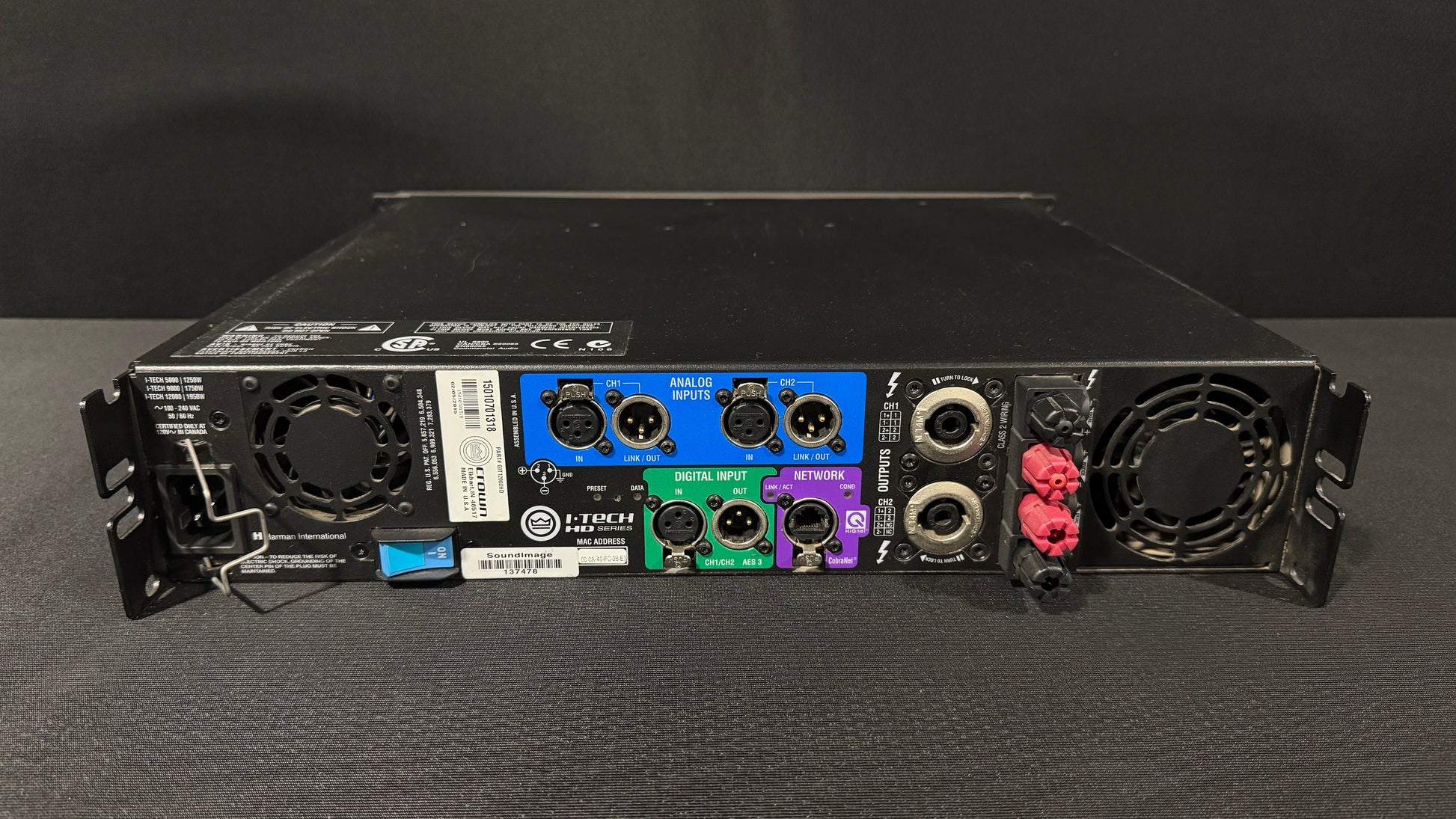 Crown Professional 12000 HD Professional Amplifier, Crown I-Tech 12000 HD Amplifier, Crown Amplifier, Crown 120000 HD Amplifier. We Sell Professional Audio Equipment. Audio Systems, Amplifiers, Consoles, Mixers, Electronics, Entertainment, Live Sound.