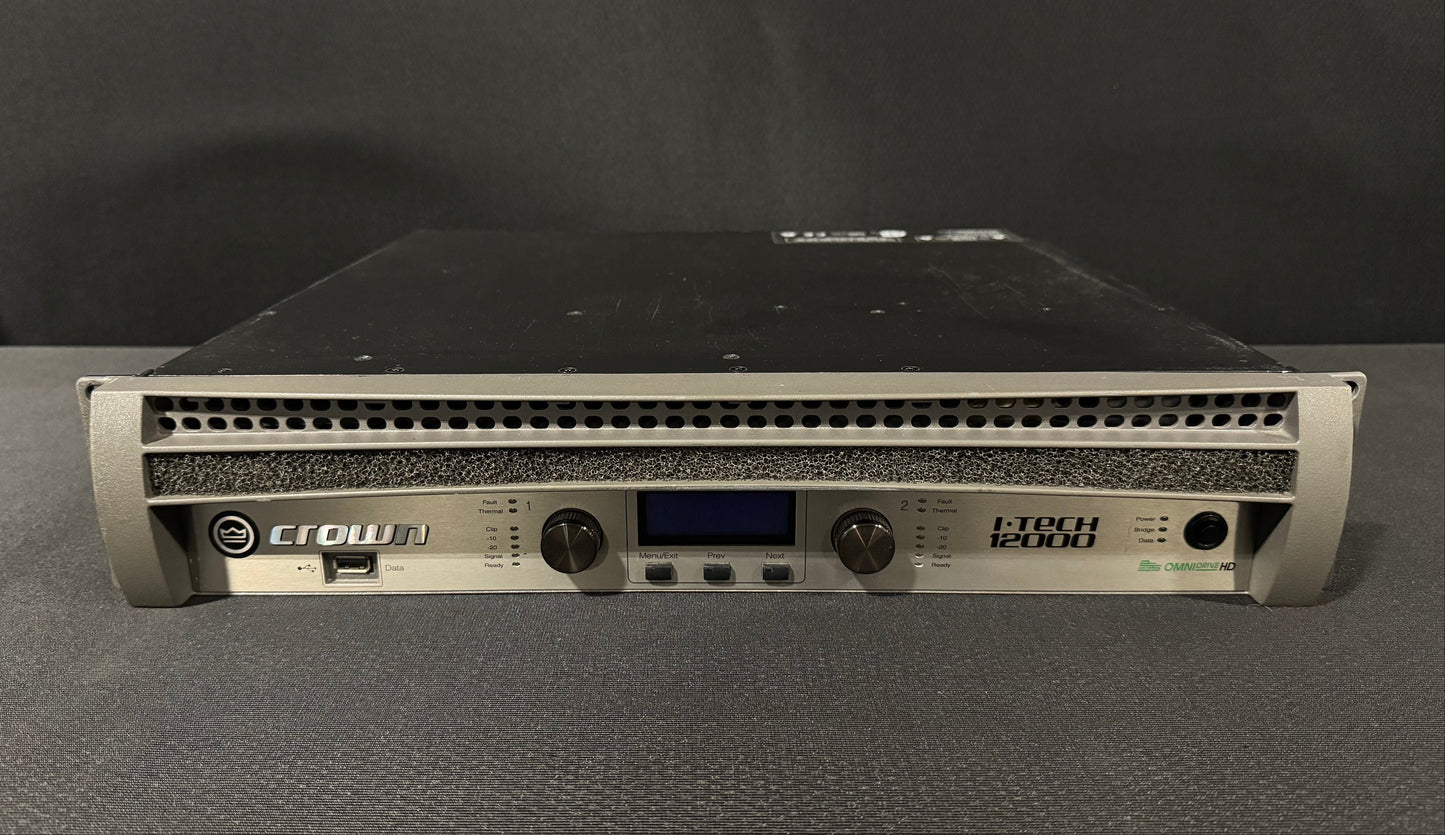 Crown Professional 12000 HD Professional Amplifier, Crown I-Tech 12000 HD Amplifier, Crown Amplifier, Crown 120000 HD Amplifier. We Sell Professional Audio Equipment. Audio Systems, Amplifiers, Consoles, Mixers, Electronics, Entertainment, Live Sound.