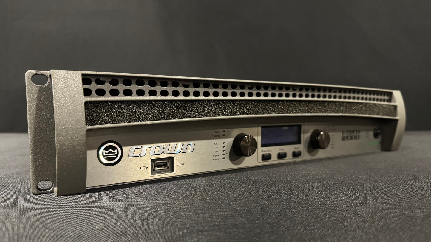 Crown Professional 12000 HD Professional Amplifier, Crown I-Tech 12000 HD Amplifier, Crown Amplifier, Crown 120000 HD Amplifier. We Sell Professional Audio Equipment. Audio Systems, Amplifiers, Consoles, Mixers, Electronics, Entertainment, Live Sound.