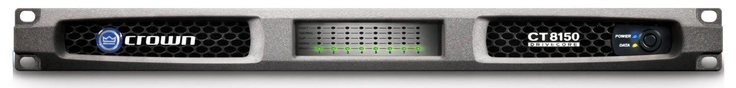 Crown CT8150 8 Channel Amplifier, Crown 8 Channel Amplifier, Crown CT8150 Rackmount Amplifier, Crown 1 Rack Unit 8 Channel Amp, We Sell Professional Audio Equipment. Audio Systems, Amplifiers, Consoles, Mixers, Electronics, Entertainment, Live Sound.