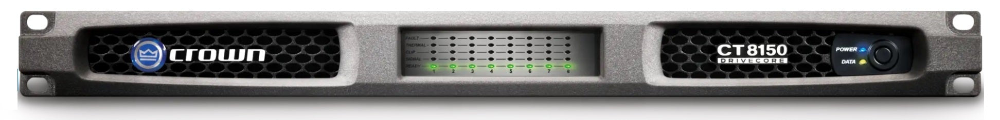 Crown CT8150 8 Channel Amplifier, Crown 8 Channel Amplifier, Crown CT8150 Rackmount Amplifier, Crown 1 Rack Unit 8 Channel Amp, We Sell Professional Audio Equipment. Audio Systems, Amplifiers, Consoles, Mixers, Electronics, Entertainment, Live Sound.