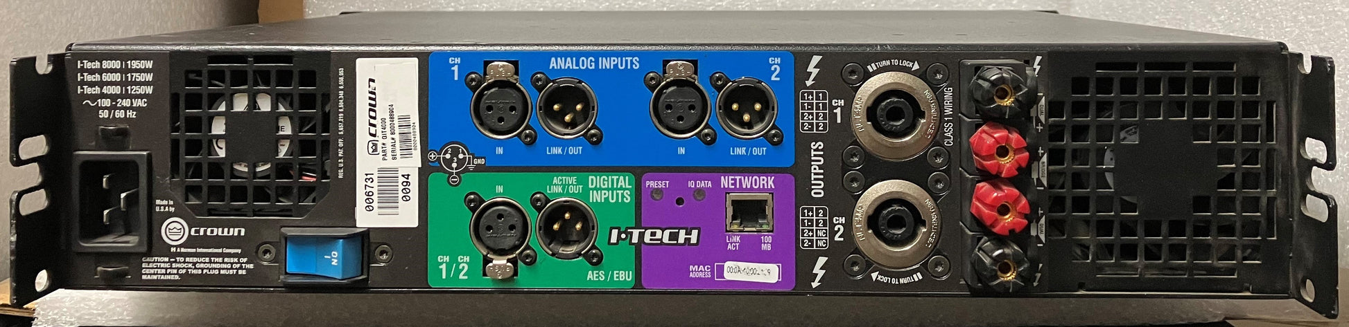 Crown IT-4000 Power Amplifier, Crown IT-4000 Amplifier, Crown IT-4000, We Sell Professional Audio Equipment. Audio Systems, Amplifiers, Consoles, Mixers, Electronics, Entertainment, Live Sound