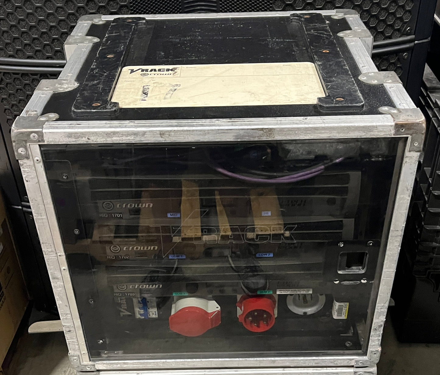 Crown V Rack, Crown iT-12000HD Amp Rack, Crown V Rack Distro, Crown V Rack on Wheels, Completed Crown V Rack, We Sell Professional Audio Equipment. Audio Systems, Amplifiers, Consoles, Mixers, Electronics, Entertainment, Live Sound