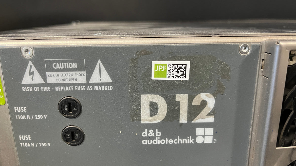 d&b audiotechnik D12 Dual-Channel Power Amplifier, d&b audiotechnik D12, d&b audiotechnik Power Amplifier, D12 Power Amp, d&b D12. We Sell Professional Audio Equipment. Audio Systems, Amplifiers, Consoles, Mixers, Electronics, Entertainment, Live Sound.