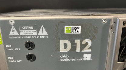 d&b audiotechnik D12 Dual-Channel Power Amplifier, d&b audiotechnik D12, d&b audiotechnik Power Amplifier, D12 Power Amp, d&b D12. We Sell Professional Audio Equipment. Audio Systems, Amplifiers, Consoles, Mixers, Electronics, Entertainment, Live Sound.