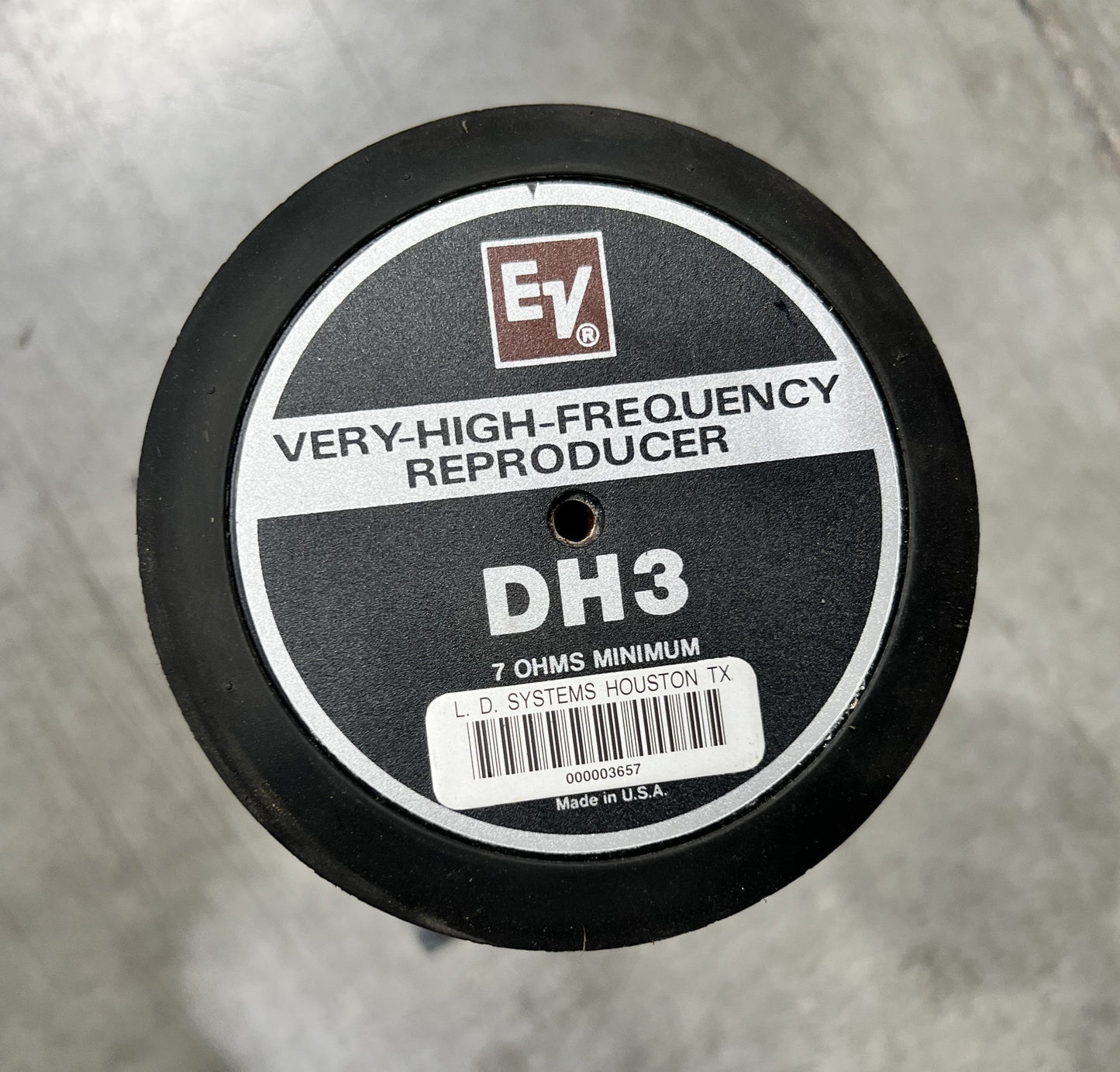 Electro-Voice EV DH3 1" Compression Driver. Electro-Voice EV DH3, EV DH3, Electro-Voice Compression Driver, EV Tweeter. We Sell Professional Audio Equipment. Audio Systems, Amplifiers, Consoles, Mixers, Electronics, Entertainment, Live Sound.