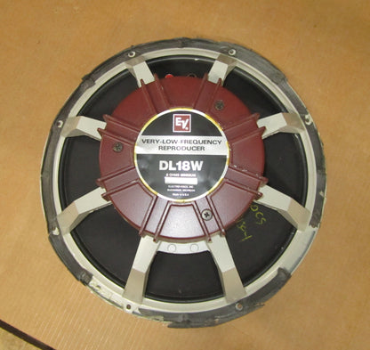 Electro-Voice EV DL18W 18" Woofer, Electro-Voice EV DL18W, DL18W, Electro-Voice 18” Loudspeaker, EV 18” Speaker. We Sell Professional Audio Equipment. Audio Systems, Amplifiers, Consoles, Mixers, Electronics, Entertainment, Live Sound. 