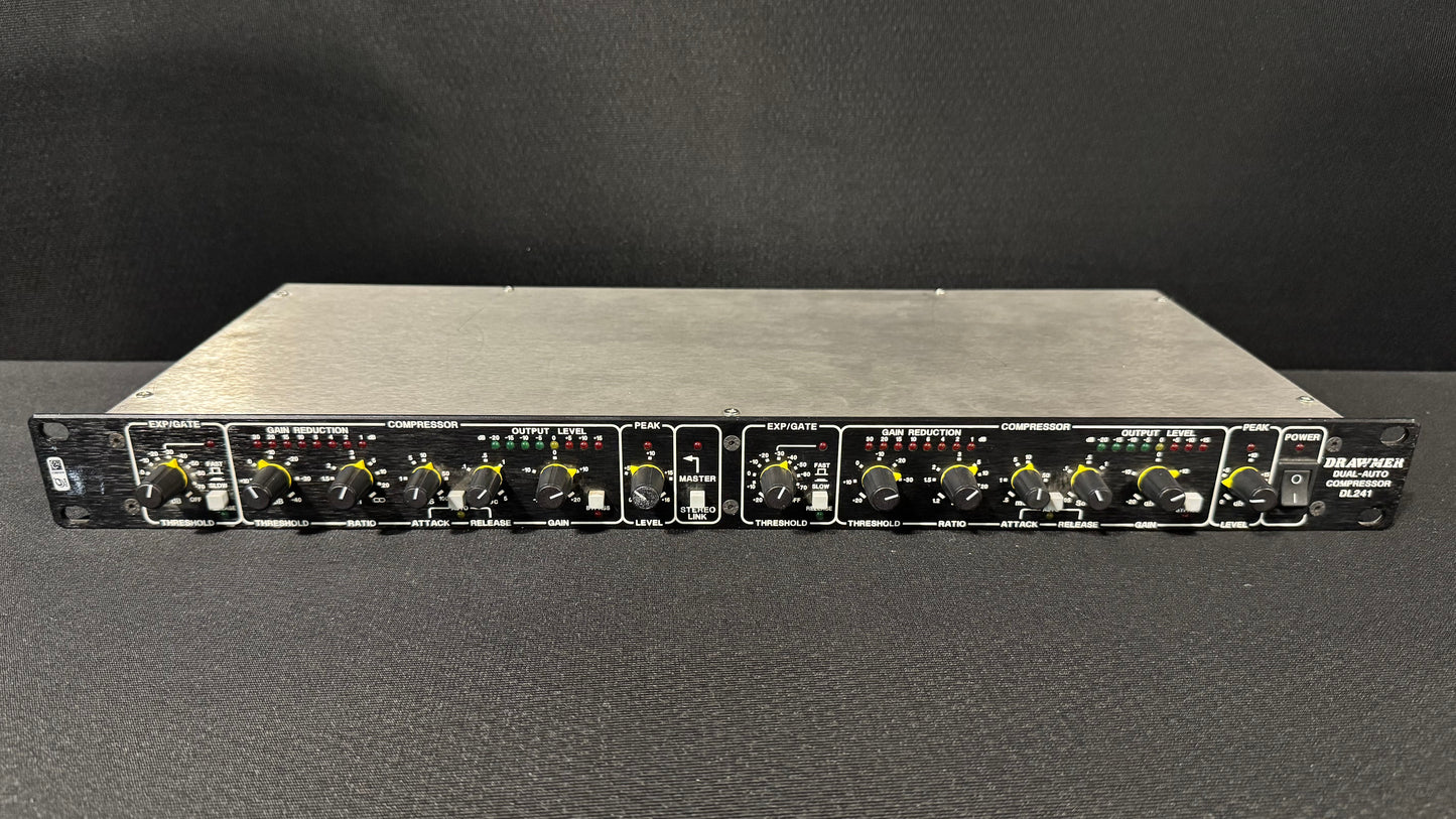 Drawmer Compressor, Dual-Auto Compressor, Drawmer DL241, Expander/Limiter, Compression. We Sell Professional Audio Equipment. Audio Systems, Amplifiers, Consoles, Mixers, Electronics, Entertainment, Live Sound.