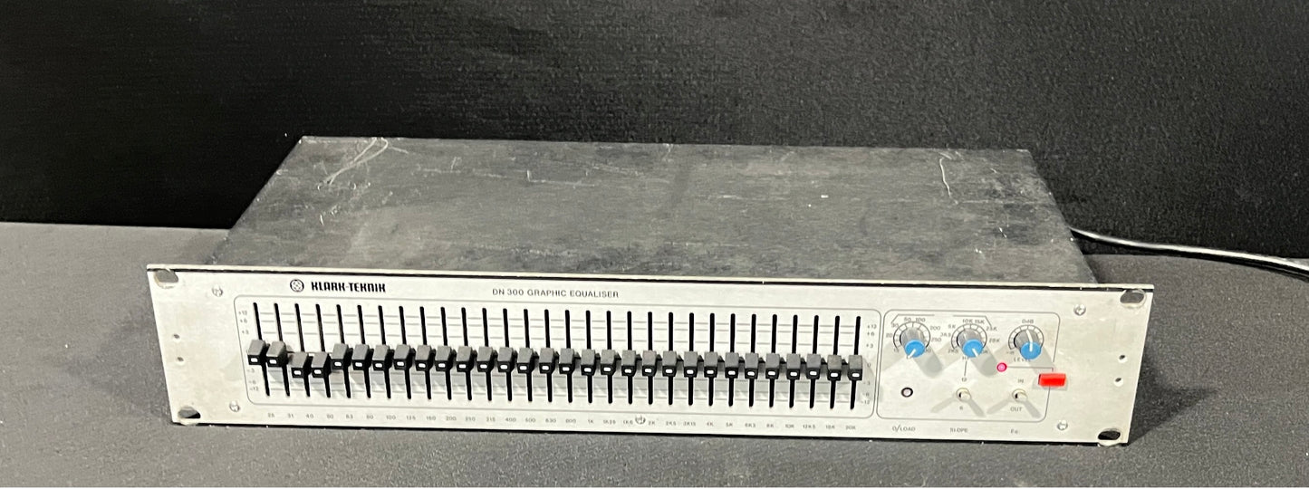 Klark Teknik DN300 Graphic Equaliser, Klark Teknik DN300 Graphic EQ, Klark Teknik DN300, DN300 Graphic EQ, Klark Teknik Equaliser. We Sell Professional Audio Equipment. Audio Systems, Amplifiers, Consoles, Mixers, Electronics, Entertainment, Live Sound.