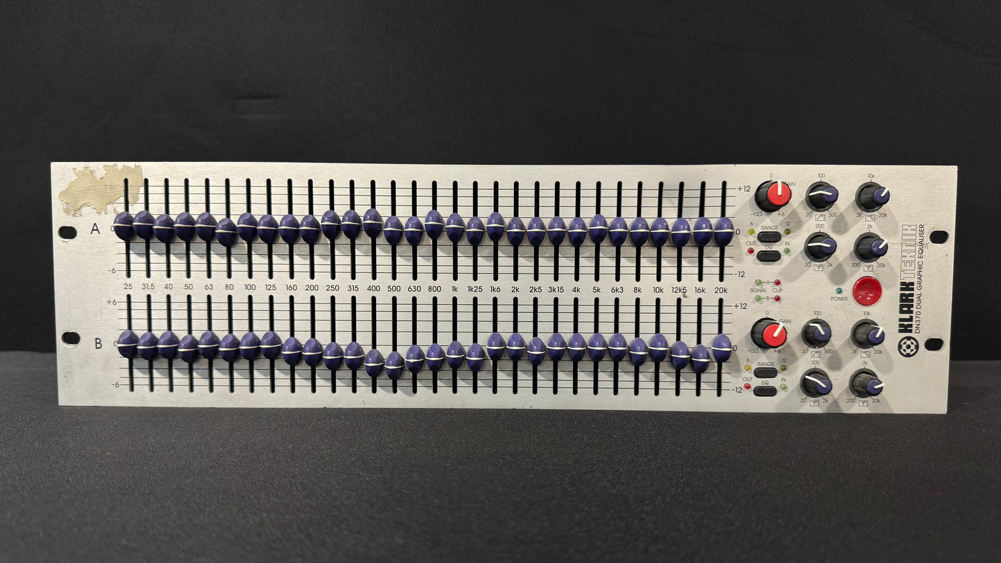 Klark Teknik DN370 Graphic Equalizer, Klark Teknik DN370, DN370 Graphic EQ, Klark Teknik EQ, DN370. We Sell Professional Audio Equipment. Audio Systems, Amplifiers, Consoles, Mixers, Electronics, Entertainment, Live Sound.