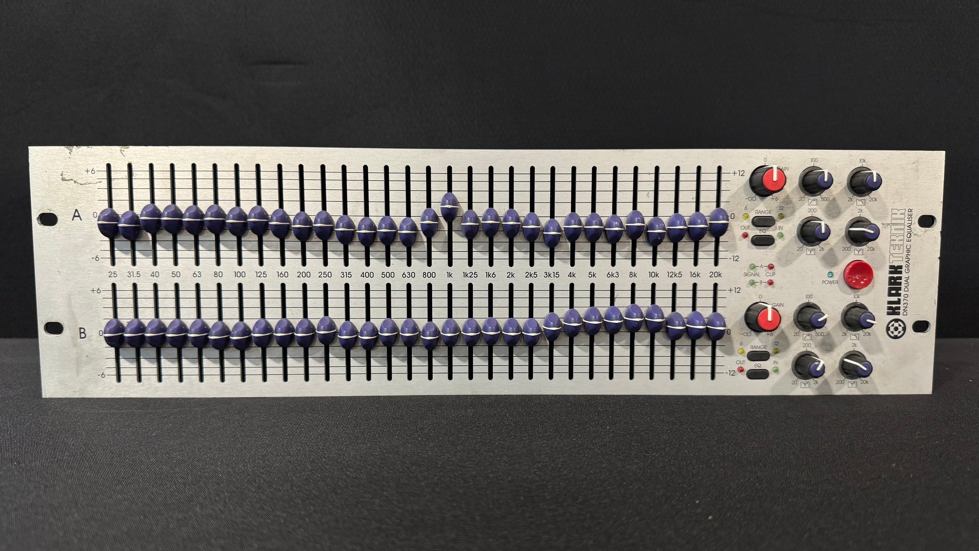Klark Teknik DN370 Graphic Equalizer, Klark Teknik DN370, DN370 Graphic EQ, Klark Teknik EQ, DN370. We Sell Professional Audio Equipment. Audio Systems, Amplifiers, Consoles, Mixers, Electronics, Entertainment, Live Sound.