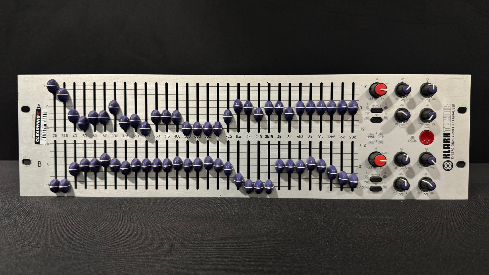 Klark Teknik DN370 Graphic Equalizer, Klark Teknik DN370, DN370 Graphic EQ, Klark Teknik EQ, DN370. We Sell Professional Audio Equipment. Audio Systems, Amplifiers, Consoles, Mixers, Electronics, Entertainment, Live Sound.
