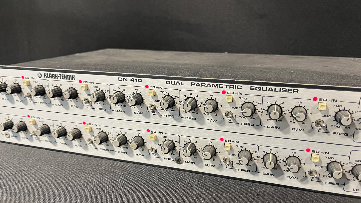 Klark Teknik DN-410 Dual Parametric Equaliser, Klark Teknik DN-410, Klark Teknik DN-410 Parametric EQ, Klark Teknik Parametric Equaliser, Klark Teknik DN410. We Sell Professional Audio Equipment. Audio Systems, Amplifiers, Consoles, Mixers, Electronics, Entertainment, Live Sound.