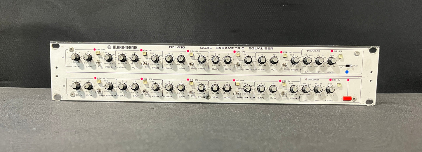 Klark Teknik DN-410 Dual Parametric Equaliser, Klark Teknik DN-410, Klark Teknik DN-410 Parametric EQ, Klark Teknik Parametric Equaliser, Klark Teknik DN410. We Sell Professional Audio Equipment. Audio Systems, Amplifiers, Consoles, Mixers, Electronics, Entertainment, Live Sound.