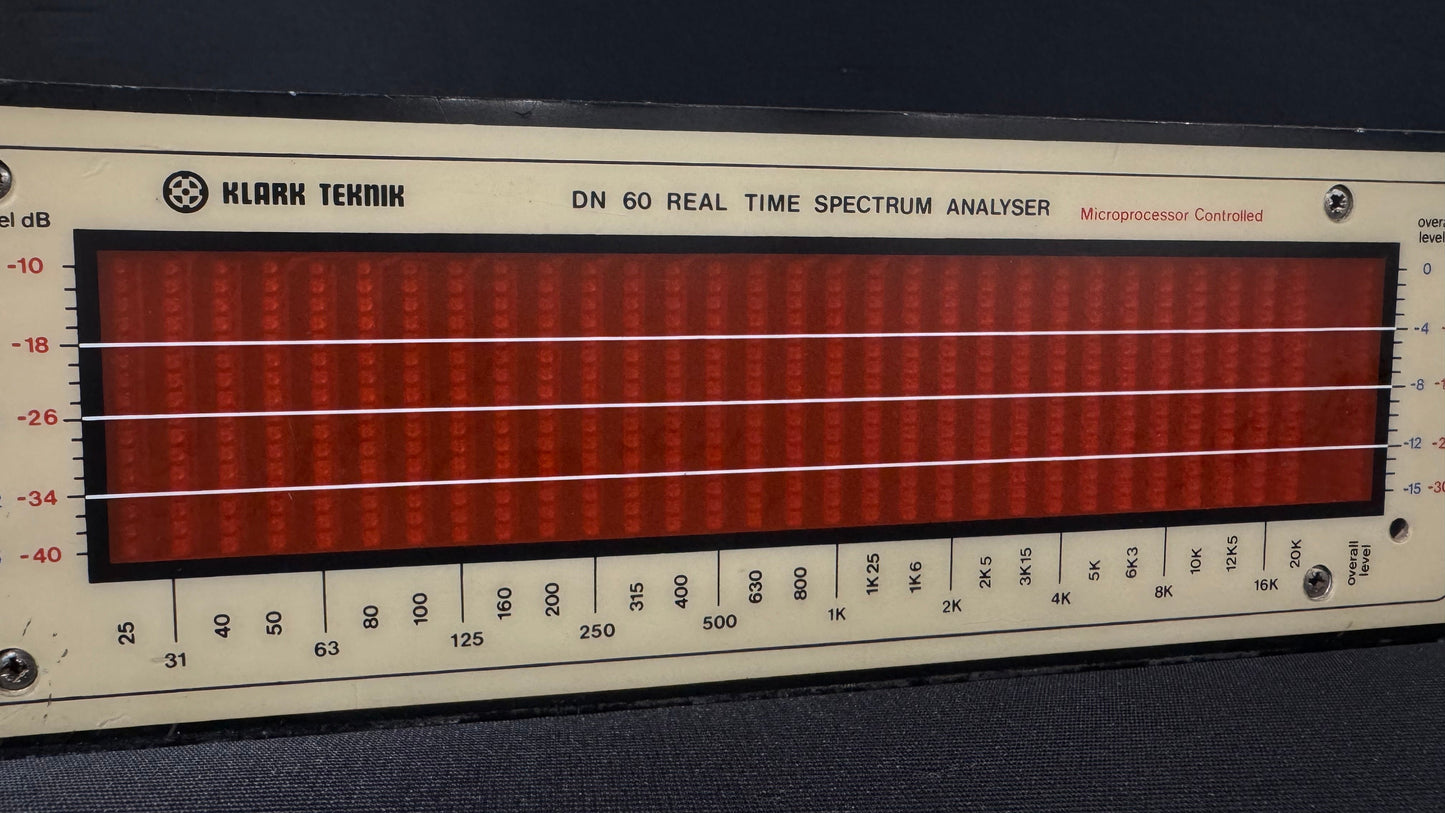 Klark Teknik DN60 Real Time Spectrum Analyser, Klark Teknik DN60, Klark Teknik Audio Analyzer, DN60 Spectrum Analyser, Klark Teknik DN 60. We Sell Professional Audio Equipment. Audio Systems, Amplifiers, Consoles, Mixers, Electronics, Entertainment, Live Sound.