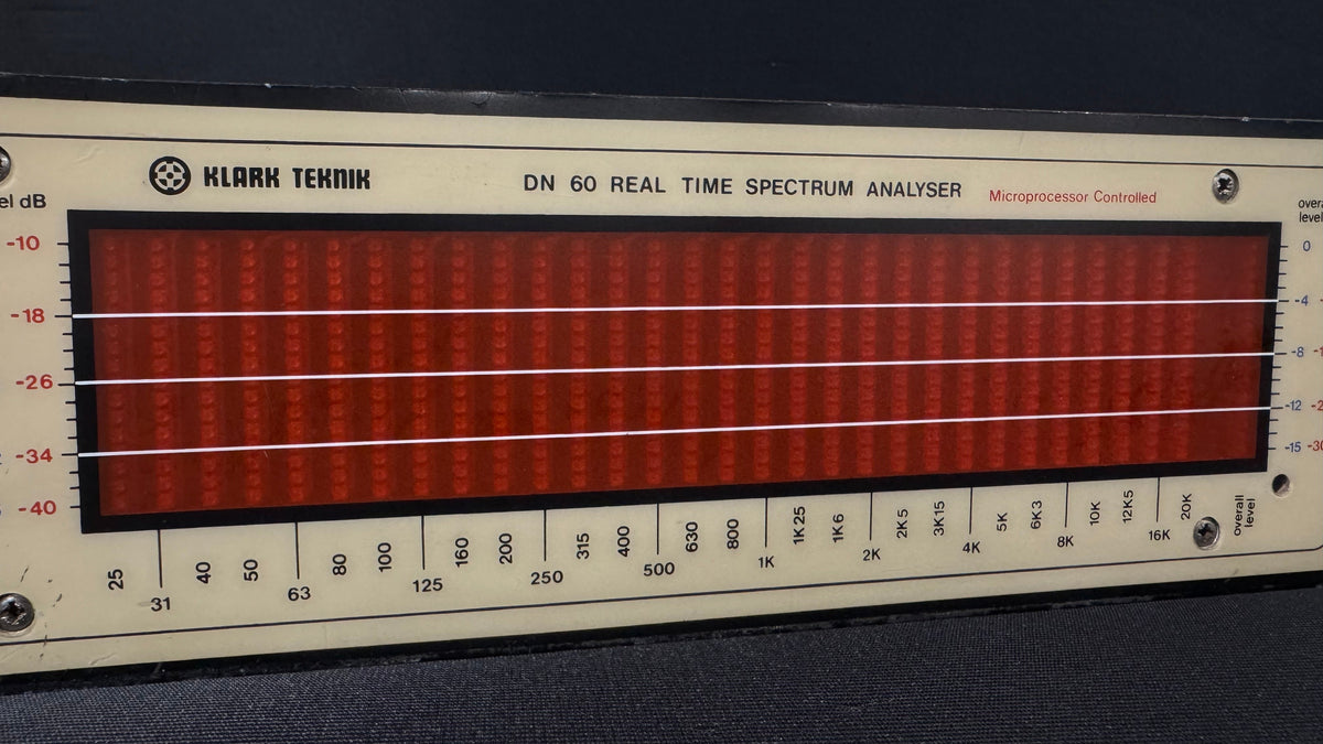 Klark Teknik DN60 Real Time Spectrum Analyser, Klark Teknik DN60, Klark Teknik Audio Analyzer, DN60 Spectrum Analyser, Klark Teknik DN 60. We Sell Professional Audio Equipment. Audio Systems, Amplifiers, Consoles, Mixers, Electronics, Entertainment, Live Sound.