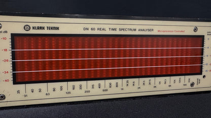 Klark Teknik DN60 Real Time Spectrum Analyser, Klark Teknik DN60, Klark Teknik Audio Analyzer, DN60 Spectrum Analyser, Klark Teknik DN 60. We Sell Professional Audio Equipment. Audio Systems, Amplifiers, Consoles, Mixers, Electronics, Entertainment, Live Sound.