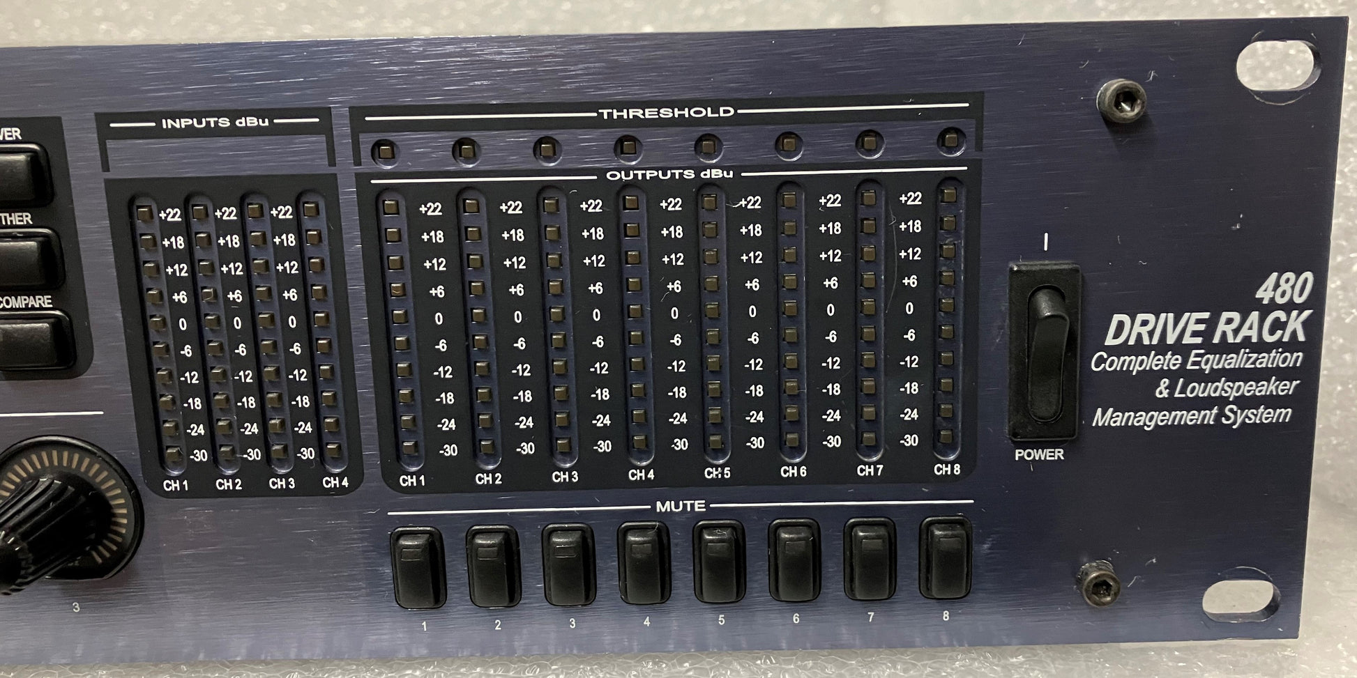 Used DBX Drive Rack 480T, With Output Transformer Option for Sale. We Sell Professional Audio Equipment. Audio Systems, Amplifiers, Consoles, Mixers, Electronics, Entertainment and Live Sound.