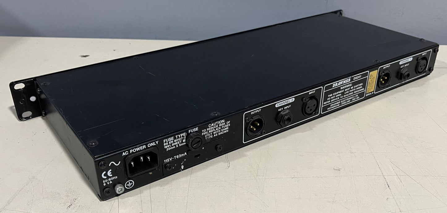 Drawmer DS201 Dual Channel Noise Gate, Drawmer DS201, Drawmer Noise Gate, Drawmer Dual Channel, Drawmer Effects. We Sell Professional Audio Equipment. Audio Systems, Amplifiers, Consoles, Mixers, Electronics, Entertainment, Live Sound.
