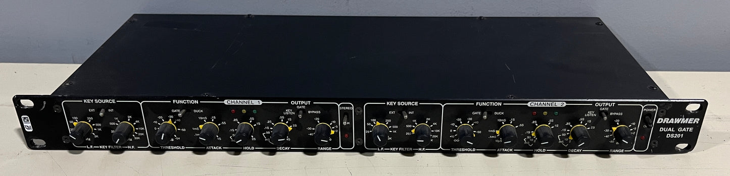 Drawmer DS201 Dual Channel Noise Gate, Drawmer DS201, Drawmer Noise Gate, Drawmer Dual Channel, Drawmer Effects. We Sell Professional Audio Equipment. Audio Systems, Amplifiers, Consoles, Mixers, Electronics, Entertainment, Live Sound.
