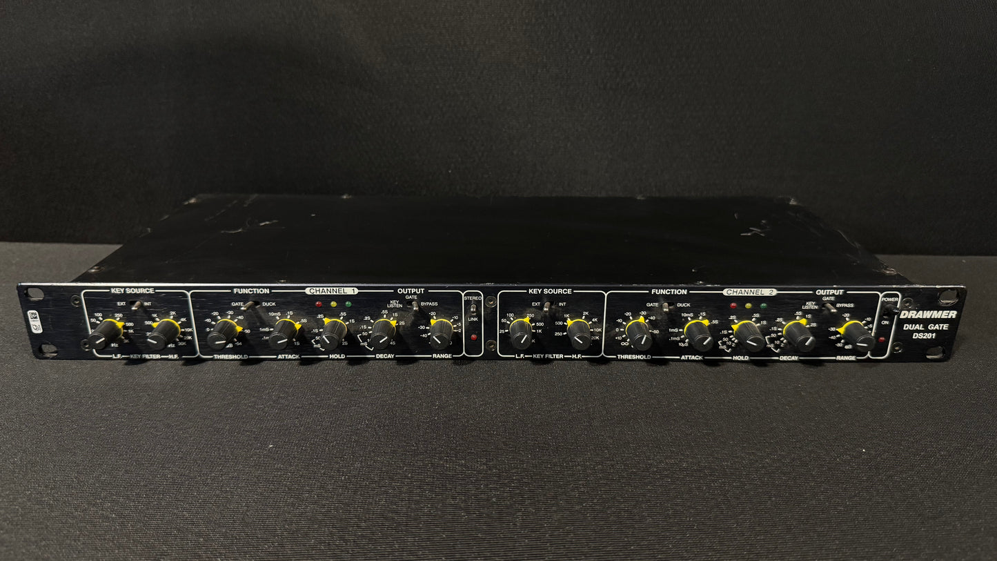 Drawmer DS201 Dual Channel Noise Gate, Drawmer DS201, Drawmer Noise Gate, Drawmer Dual Channel, Drawmer Effects. We Sell Professional Audio Equipment. Audio Systems, Amplifiers, Consoles, Mixers, Electronics, Entertainment, Live Sound.
