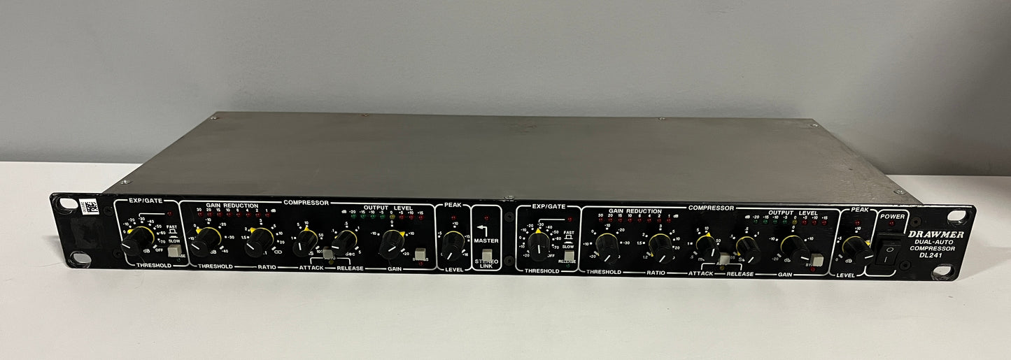 Drawmer Compressor, Dual-Auto Compressor, Drawmer DL241, Expander/Limiter, Compression. We Sell Professional Audio Equipment. Audio Systems, Amplifiers, Consoles, Mixers, Electronics, Entertainment, Live Sound.