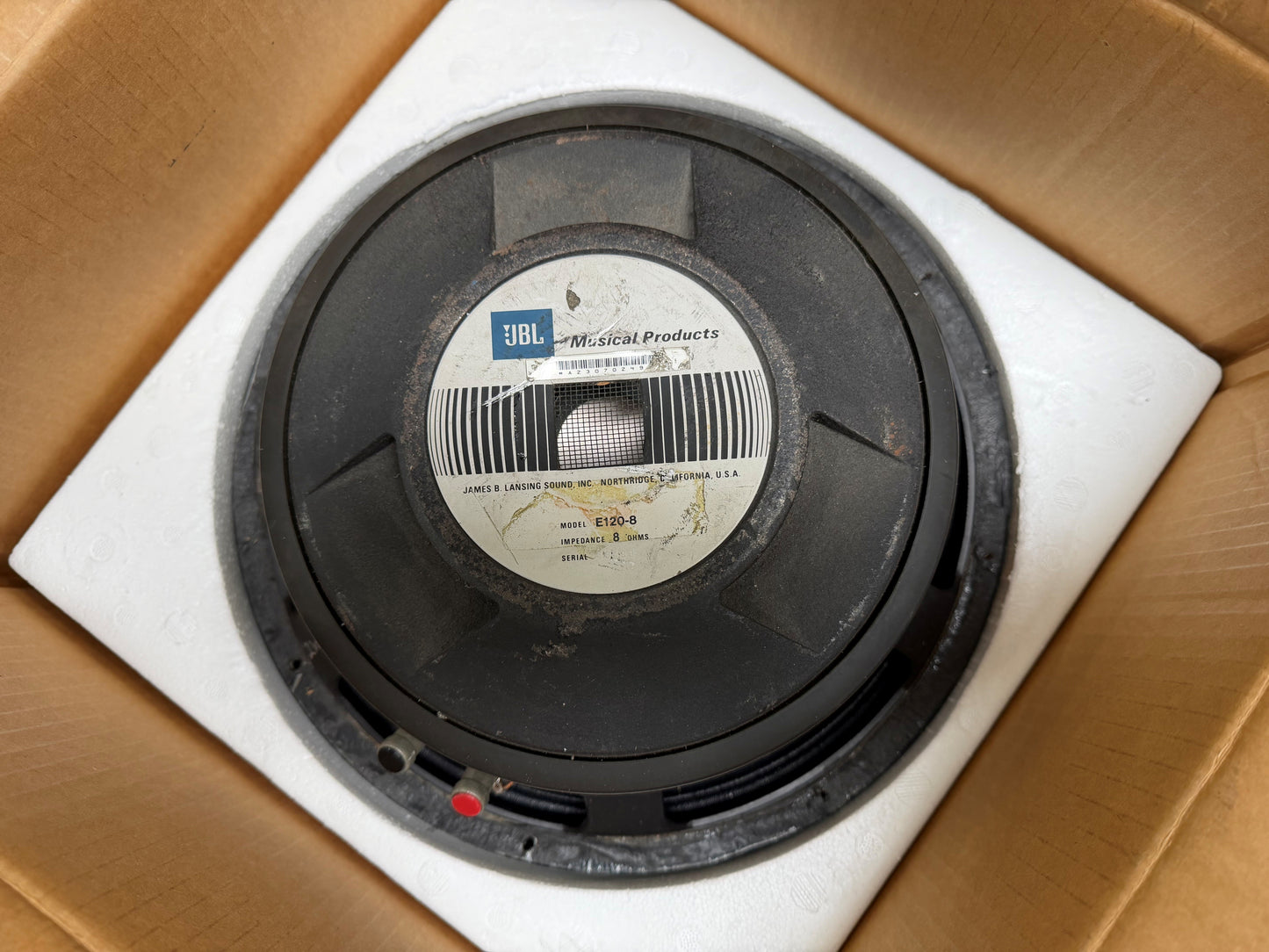 JBL E-120 12" Speaker, JBL E-120, JBL E120 8 ohm, JBL Speakers, JBL 12” Speaker. We Sell Professional Audio Equipment. Audio Systems, Amplifiers, Consoles, Mixers, Electronics, Entertainment, Live Sound.