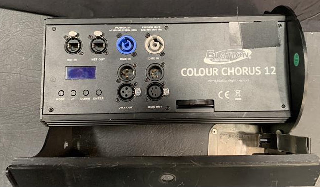 Elation Lighting, Elation Colour Chorus Lights, Elation Colour Chorus 12, Elation Color Chorus 12. We Sell Professional Lighting Equipment. Lighting Systems, Fixtures, Consoles, Dimmers, Control Systems, Electronics, Entertainment, Live Lighting.