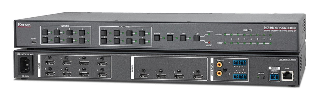 Extron DXP 84 HD 4K Plus HDMI Digital Crosspoint Matrix Switcher, Extron HDMI Digital Crosspoint Matrix Switcher, Extron Matrix Switcher, We Sell Professional Audio Equipment. Audio Systems, Amplifiers, Consoles, Mixers, Electronics, Entertainment, Live Sound.