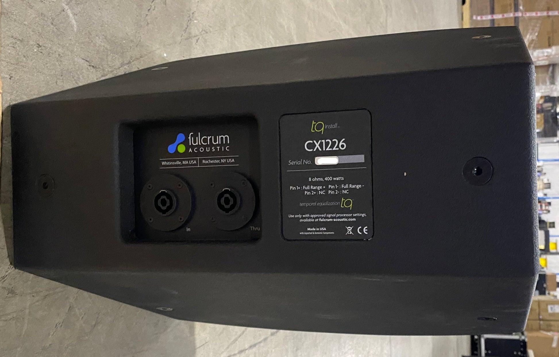 Installation speakers, Installation, Install Speaker, Fulcrum Acoustics CX12, Fulcrum Acoustics, DJ Speaker, Compact Coaxial Loudspeaker, 12" Driver, 12", We Sell Professional Audio Equipment. Audio Systems, Amplifiers, Consoles, Mixers, Electronics, Entertainment, Live Sound.