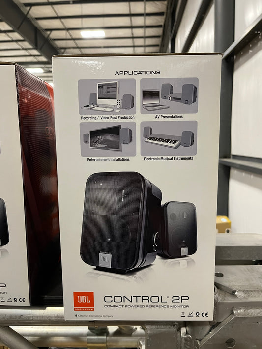 New JBL Control 2P Compact Powered Reference Monitors, New In Box for Sale. 					We Sell Professional Audio Equipment. Audio Systems, Amplifiers, Consoles, Mixers, Electronics, Entertainment, Sound, Live.