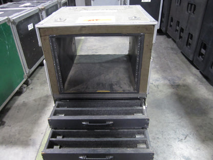 Road Flight Case, 8 Rack Units, Touring Case w/ Wheels and Drawers