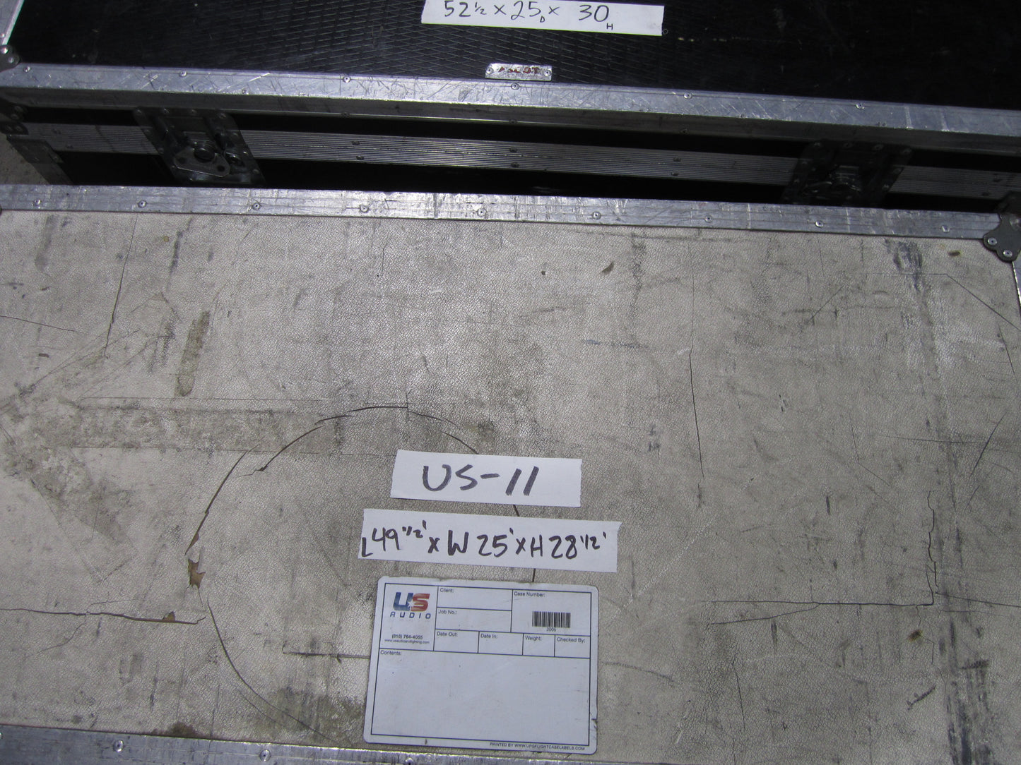 Road Case Trunk, Flight Case with Wheels, 49 1/2” x 25” x 28 1/2”