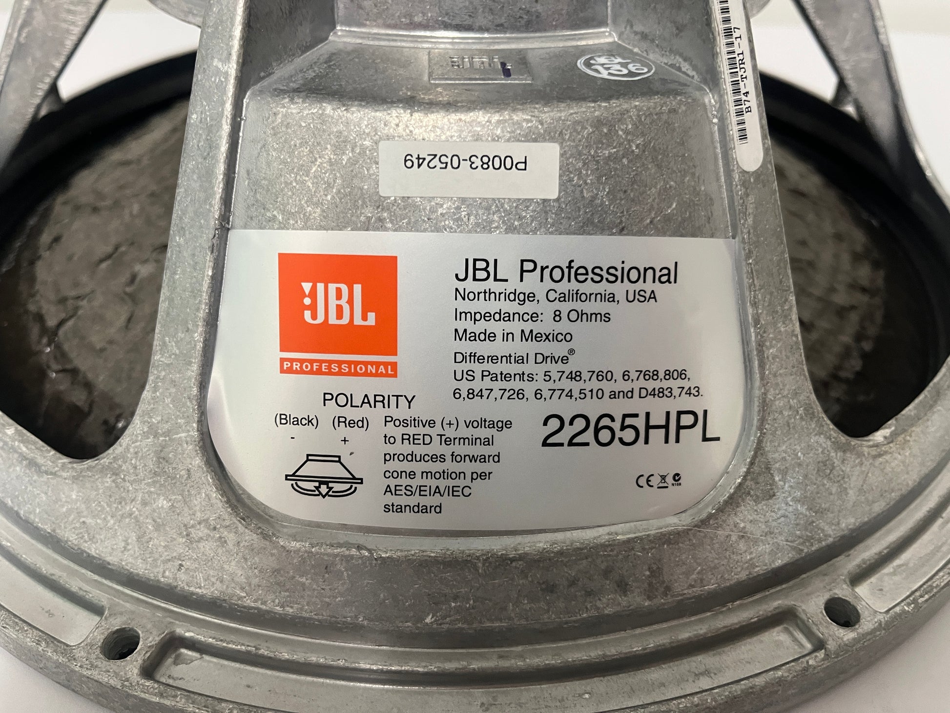 JBL 2265HPL 15" Subwoofer, JBL 2265HPL Subwoofer, 15" Subwoofer, JBL 15? Subwoofer, We Sell Professional Audio Equipment. Audio Systems, Amplifiers, Consoles, Mixers, Electronics, Entertainment, Live Sound