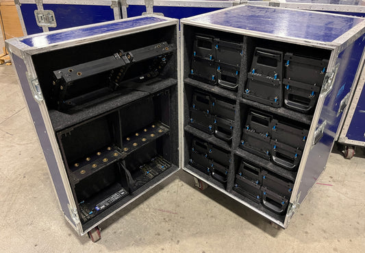 Used JBL VerTek Series Model VT4886 Pkg of 12 Elements with Frames and Touring Case for Sale. We Sell Professional Audio Equipment. Audio Systems, Amplifiers, Consoles, Mixers, Electronics, Entertainment and Live Sound.