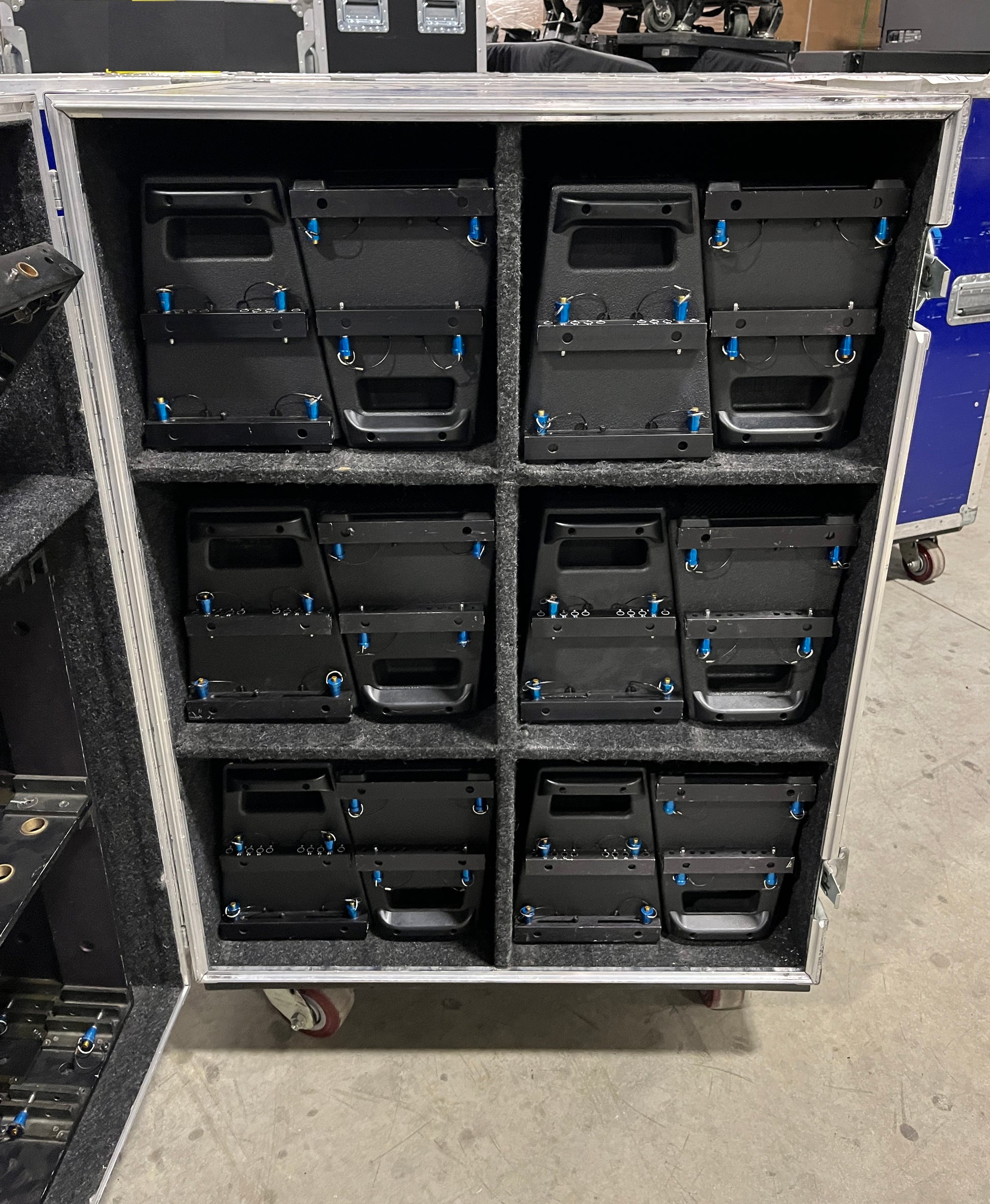 Used JBL VerTek Series Model VT4886 Pkg of 12 Elements with Frames and Touring Case for Sale. We Sell Professional Audio Equipment. Audio Systems, Amplifiers, Consoles, Mixers, Electronics, Entertainment and Live Sound.