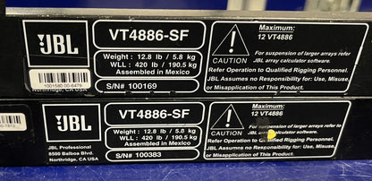 Used JBL VerTek Series Model VT4886 Pkg of 12 Elements with Frames and Touring Case for Sale. We Sell Professional Audio Equipment. Audio Systems, Amplifiers, Consoles, Mixers, Electronics, Entertainment and Live Sound.