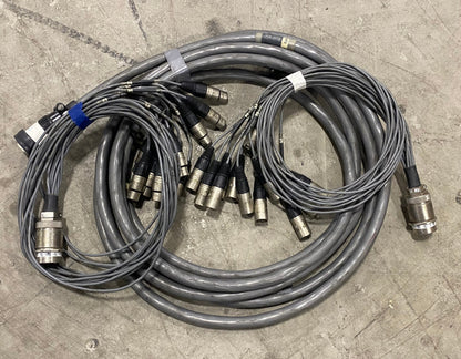 12 Channel 50ft (15m) Cannon Multipin Snake + XLR Fan In/Out Audio Stage Cable