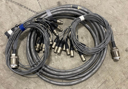 12 Channel 82ft (25m) Cannon Multipin Snake + XLR Fan In/Out Audio Stage Cable