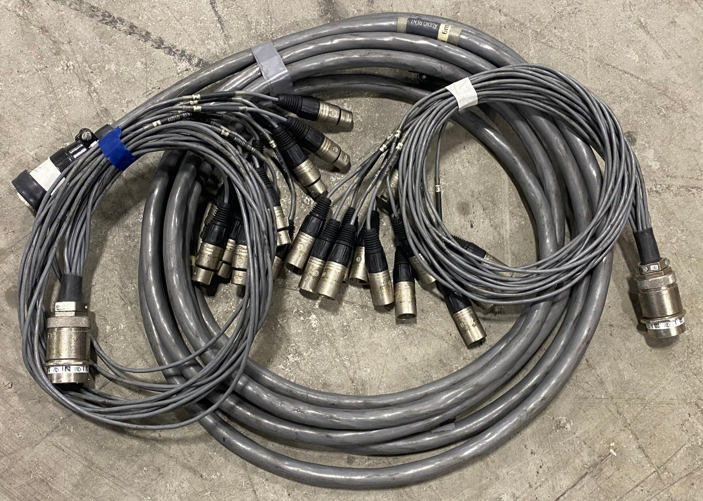 12 Channel 98ft (30m) Cannon Multipin Snake + XLR Fan In/Out Audio Stage Cable