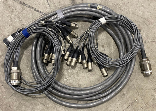 12 Channel 246ft (75m) Cannon Multipin Snake + XLR Fan In/Out Audio Stage Cable