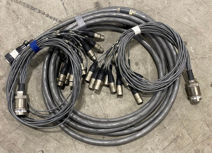 12 Channel 330ft (100m) Cannon Multipin Snake + XLR Fan In/Out Audio Stage Cable