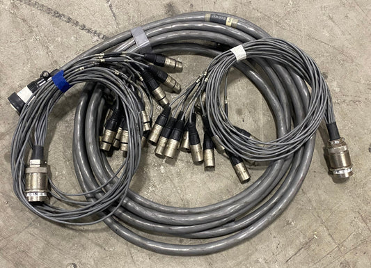 12 Channel 330ft (100m) Cannon Multipin Snake + XLR Fan In/Out Audio Stage Cable