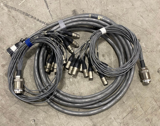 12 Channel 20ft (6m) Cannon Multipin Snake + XLR Fan In/Out Audio Stage Cable