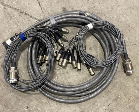 12 Channel 165ft (50m) Cannon Multipin Snake + XLR Fan In/Out Audio Stage Cable
