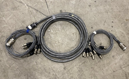 12 Channel 330ft (100m) Cannon Multipin Snake + XLR Fan In/Out Audio Stage Cable